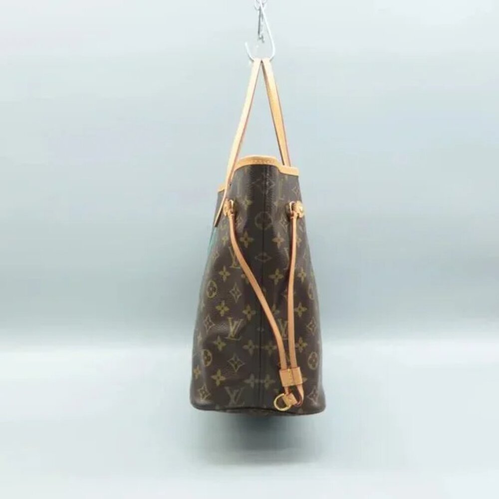100% Authentic Louis Vuitton Neverfull Brown&Green MM W/P Monogram Shoulder Bag - Picture 4 of 12
